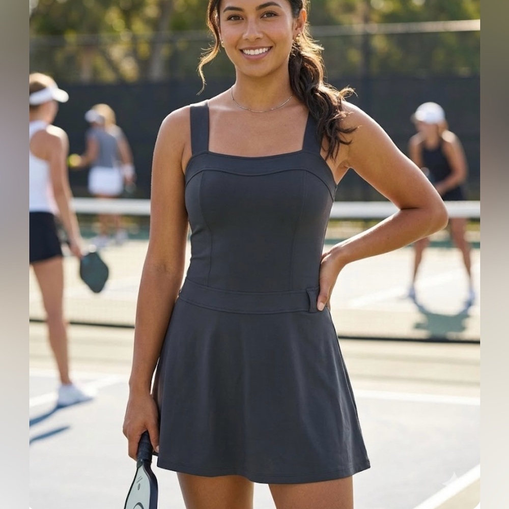 girlfriend collective Charcoal Grey Tennis Dress
